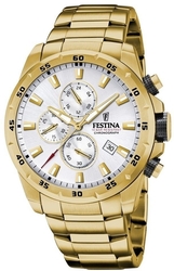 Pánske hodinky Festina F20541/1 v strieborno-zlatom oceľovom vyhotovení s chronografom