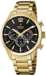 Pánske hodinky Festina F20633/3 s dvojfarebným oceľovým náramkom a čiernym ciferníkom